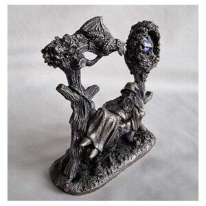 🍀🍀 The Snoozing Wizard Pewter Figure by Mark Locker - Vtg 🍀🍀